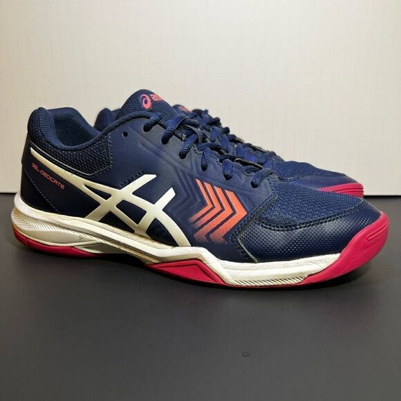 Womens ASICS Gel Dedicate 5 Navy Blue Running Shoes / Size 10 - Picture 1 of 10